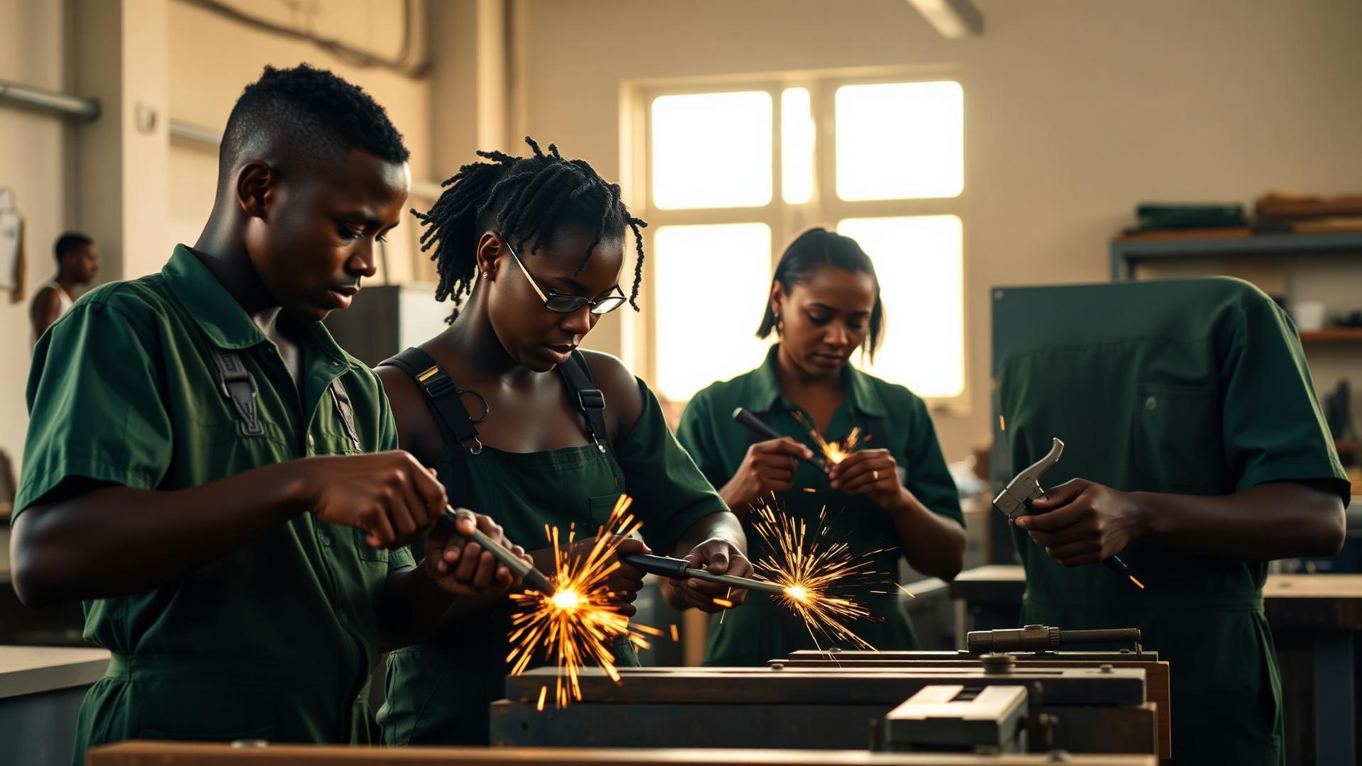 MVTC students working practically in a workshop